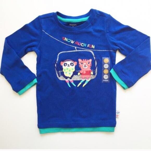 NEW Gymboree Toddler Girl Shirt sz 2T Winter Ski Top Long Sleeve Tee - Picture 1 of 4
